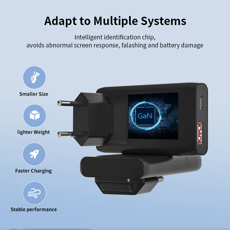 EU foldable plug gan charger