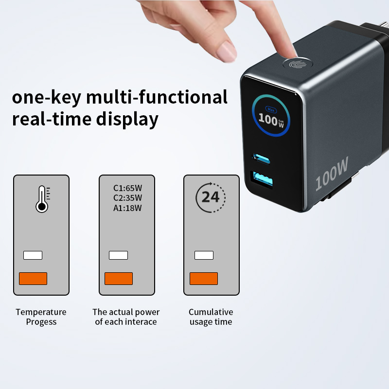 100W TFT display GaN Charger