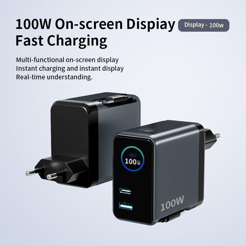 100W TFT display GaN charger