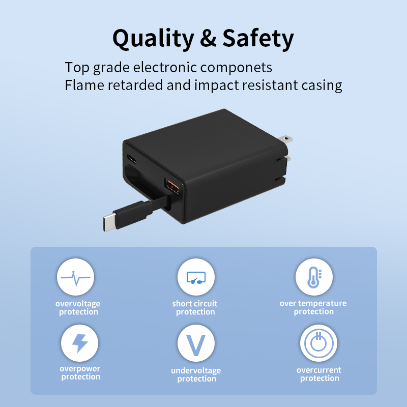 100w gan charger with built-in cable