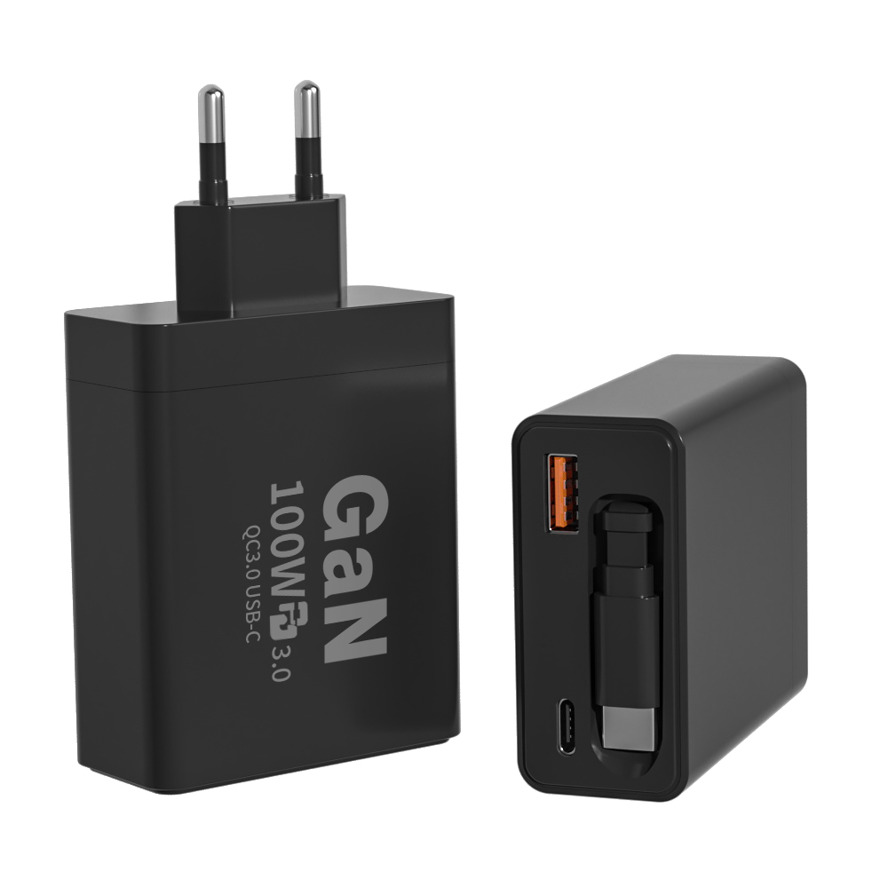 100w retractable gan charger