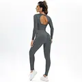 long sleeve gym set women seamless wear