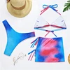 tye dye 3 piece bikini set