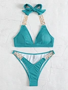 ribbed swimwear 2 piece swimsuit