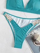 ribbed swimwear 2 piece swimsuit