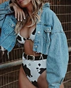 cow print swimwear