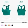 custom made color logo size label quick dry yoga fitness gym running tennis sport wear bra crop tops for women