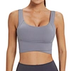 Women Stretch Compression Wire Free Full Cup Padded Yoga Sports Bra