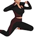 Custom service three piece gym fitness set high waist leggings long sleeve yoga set