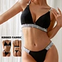 Sharicca Sexy Deep V Women Lingerie Bra Set Bling Rhinestones Push Up Underwear Thong Set Bralette Bra And Panty Set For Women
