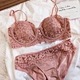 French lace thin Cup push up underwear1/2Cup shaping comfortable bra girly bra set