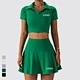Naked Tennis Skirts Set Breathable Polo Shirts 2 in 1 Tennis Skirt Add Logo Women Fitness Golf Wear Outdoors Sportswear