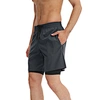Fitness Gym Shorts for Men Compression 5 Inch Quick Dry Liner Training Running Short 2 in 1 Mens Sports Shorts with Phone Pocket
