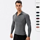 Quick Dry Long Sleeve Gym Shirts for Men Half Zip Workout Fitness Running Sports Hoodies T-Shirts Customized Color