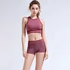 wholesale Custom Gym Yoga Wear Sport Clothing Set 2 piece short leggings and bra shirts sets