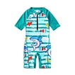 Toddler Boys Fish Print Zipper One Piece Swimsuit