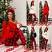 Christmas Custom Women Pajamas Set Cotton Sleepwear Long Lattice Pants + Xmas Print T-Shirt Pyjamas Women Clothes Winter Pijamas
