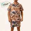 Collarless Dress Shirt Camp Collar Floral Printed New Trend Fashion Shirt Collection Ready In Stock Own Logo Hawaiian Shirt