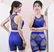 Breathable Underwear Women Lingerie Fitness Shorts Leggings Seamless Sexy Mesh Sports Hollow Beauty Back Yoga Tube Top Bra Suit