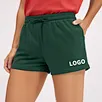 Custom Logo Wholesale Women Drawstring High-waist Easy Sweat Shorts