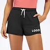 Custom Logo Wholesale Women Drawstring High-waist Easy Sweat Shorts
