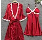 Women Pajamas 5 Pieces Satin Sleepwear Pijama Silk Home Wear Home Clothing