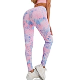 High waisted tie dye topstitching yoga pants sport workout yoga gym leggings