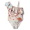 Big Girls 2pcs Set Bikini Kids Butterfly Print Bathing Suit With Blouse