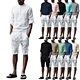 Best Designer Men Two Piece Sets Linen Solid Color 2 Piece T-shirt And Shorts Set Track Suit Men Short Sets