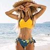 Custom Women Front Cross Tie Side Back Swimwear Set