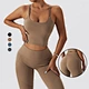 Women's thickened outdoor sportswear indoor running training fitness yoga set with pockets