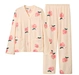 custom sublimated print Wholesale long sleeve Women's pajamas Pure Cotton Homewear Ladies Cardigan Sleepwear Nightwear