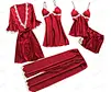 Women Pajamas 5 Pieces Satin Sleepwear Pijama Silk Home Wear Home Clothing