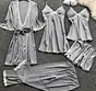 Women Pajamas 5 Pieces Satin Sleepwear Pijama Silk Home Wear Home Clothing
