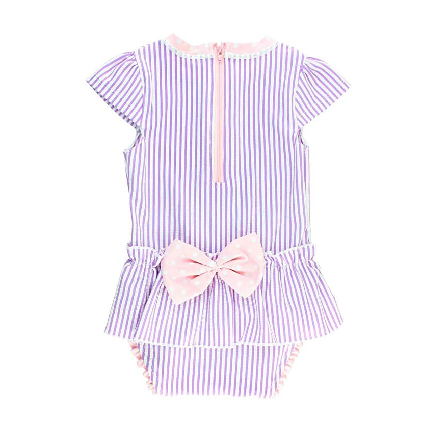 2Y-12Y Toddler Kids Swimsuit Peplum Skirt One Piece beachwear Rash Guard Custom