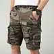 Fashion men custom logo camouflage printing shorts multi function pockets cargo shorts