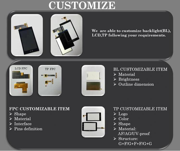 Customized lcd module can accept customized items