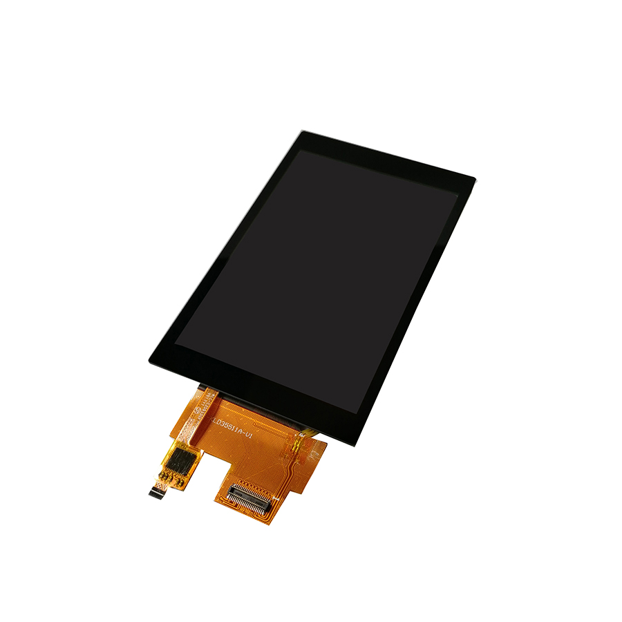 Real shot front view of lcd touch screen