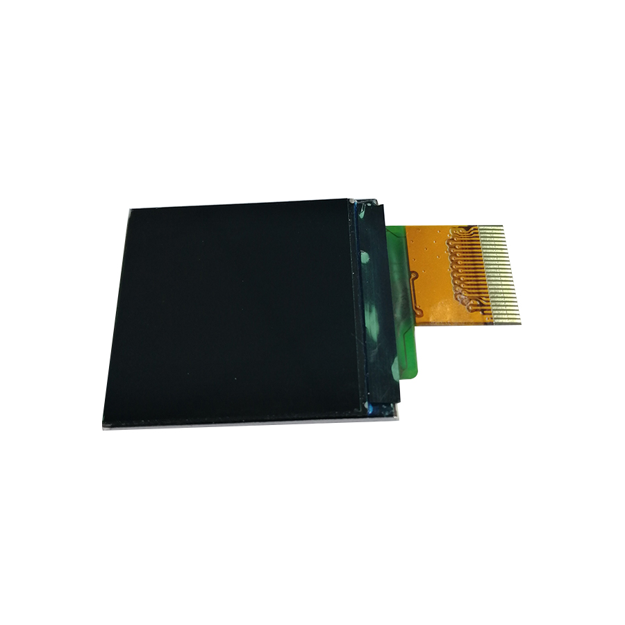Real shot side view of small size square screen