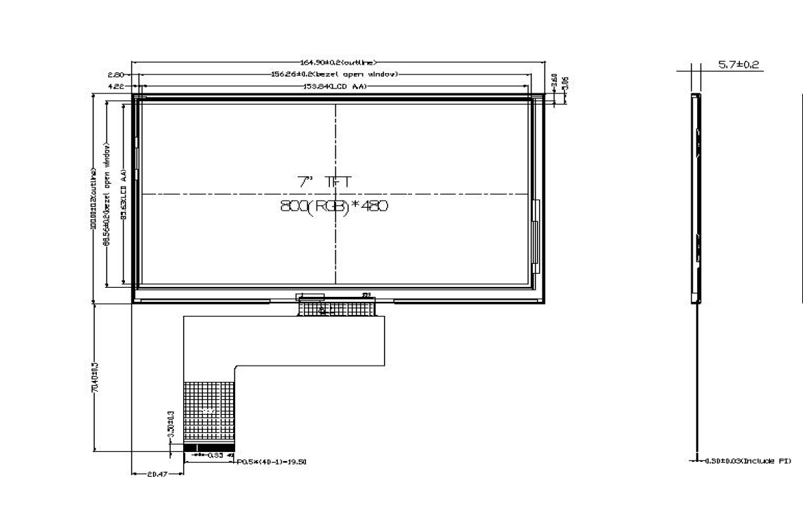 The drawing of industiral screen 800x480