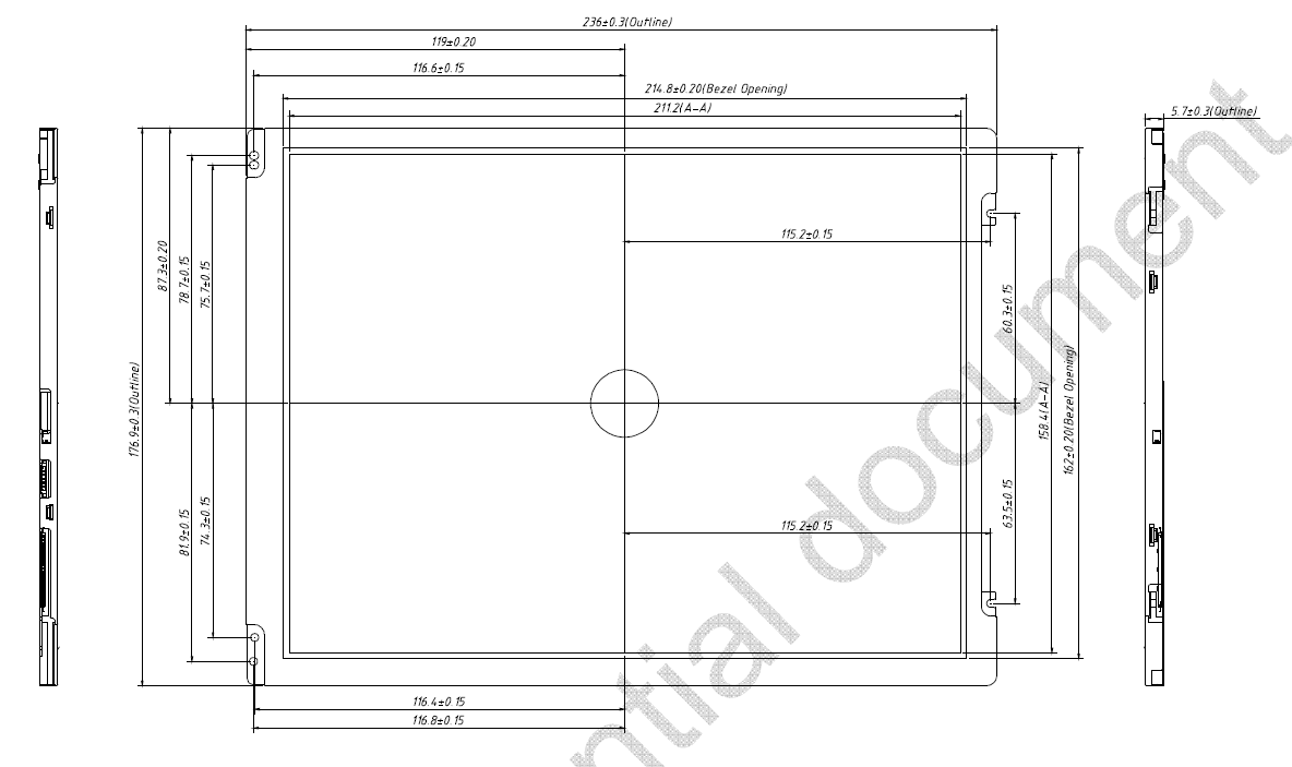 The drawing of 10.4 inch touch screen