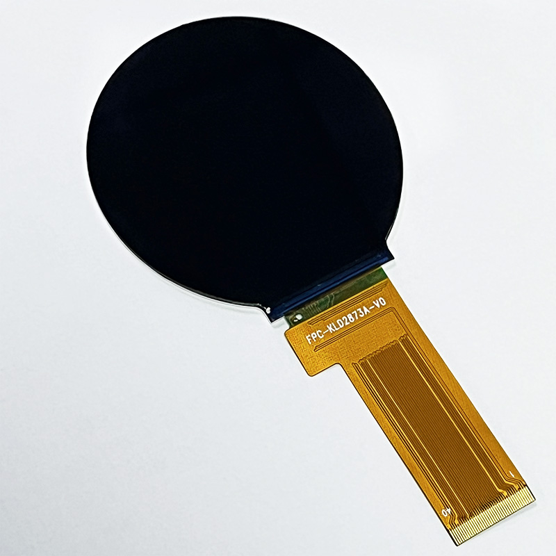 Real shot front view of round lcd module