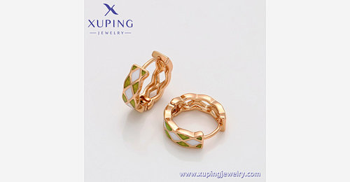 Wholesale Xuping Multi Colored Stone Sapphire Hoop Earrings