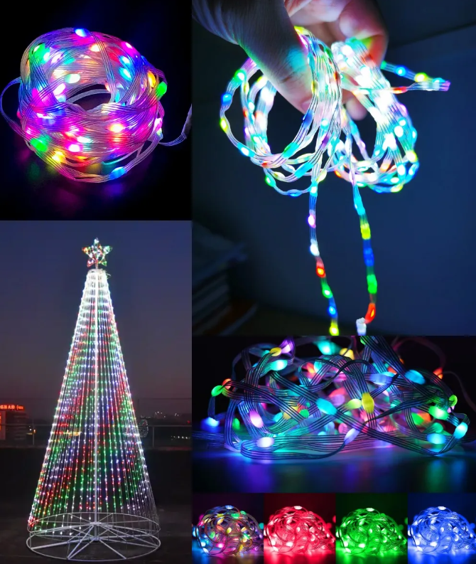 DC5V 12V LED Pebble String Lights Copper Wire WS2811 SK6812 Waterproof RGB RGBW Smart Christmas Strings Light (XXA-MINI-5V12V)