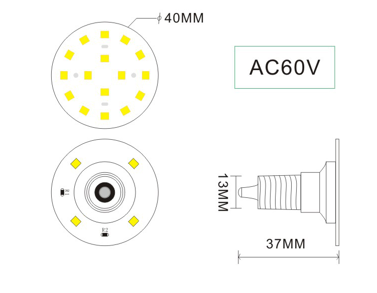 Lumière ponctuelle de pixel LED à 360 degrés, couleur unique