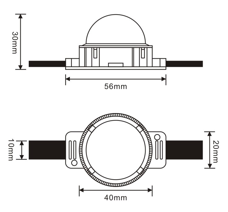 40mm dmx512 RGB 像素球泡灯