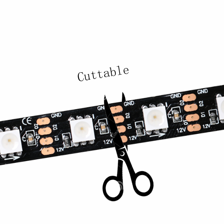 Bande LED adressable DC12V GS8208 60 LED par mètre