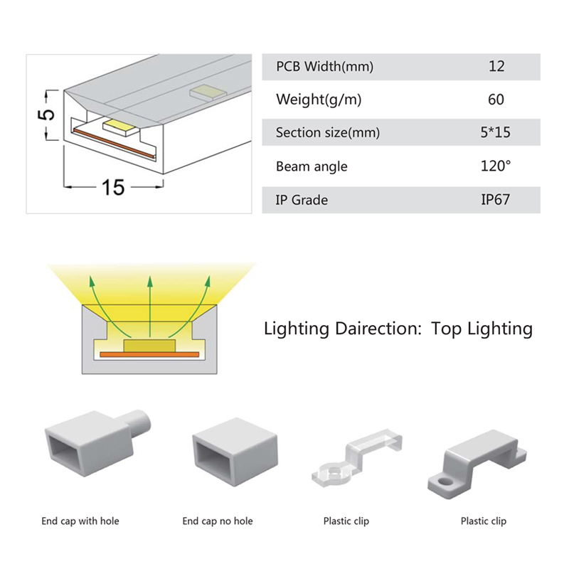 15x05mm led neon tube