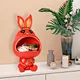 Modern Home Decorations Resin Crafts Lovely Big Mouth Rabbit Resin Ornaments Keys Store Living Room Decoration Candy Trays Birth