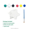 4 Pack 7.5CM Mini Canvas Board with Acrylic Brushes Kit